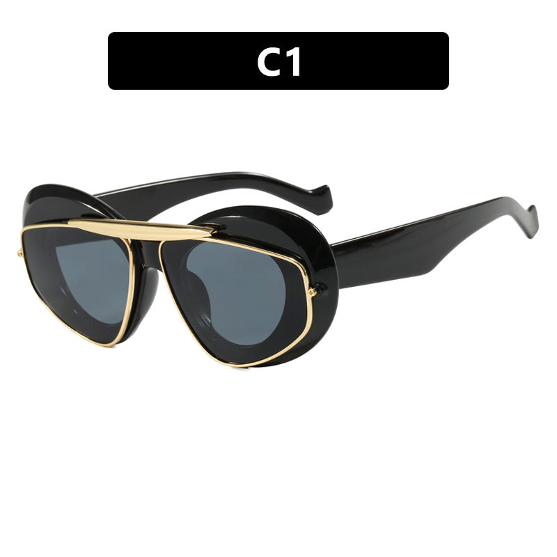 Inflatable bread toad shaped sunglasses, high-end and personalized cat eye sunglasses, internet famous Instagram sunglasses