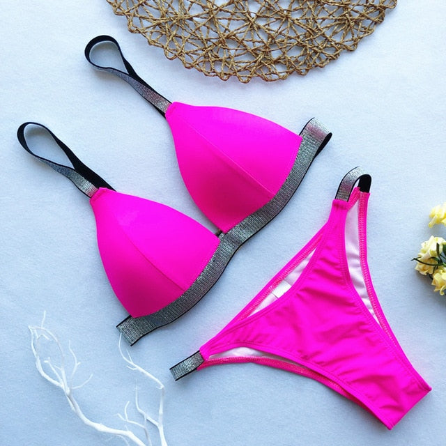 Costume da bagno bikini micro bikini verde neon Bikinx Costume da bagno push up sexy Costume da bagno donna triangolo costumi da bagno femminile