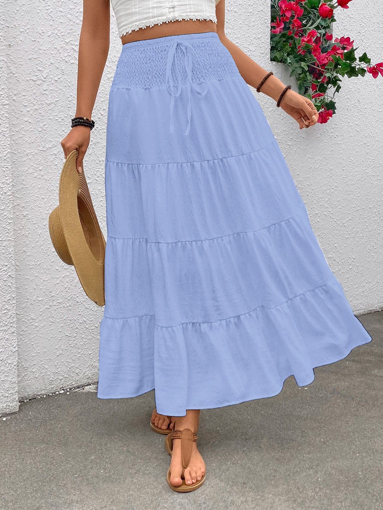 Autumn Stretch High-waisted Bohemian Casual Long Skirt