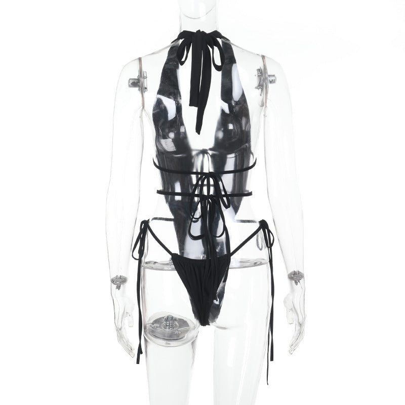 Pure Want Lace-up Slimming Back Jumpsuit