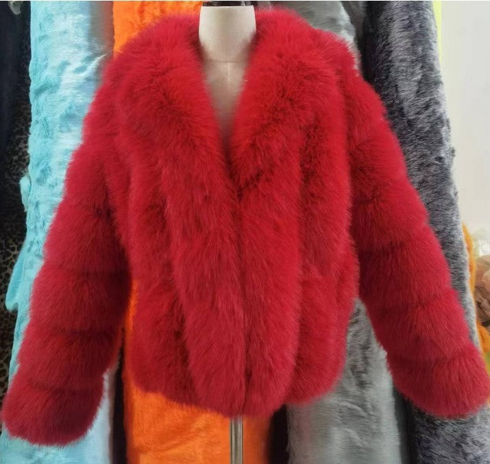 Coat Imitation Fox Fur Women's Clothing