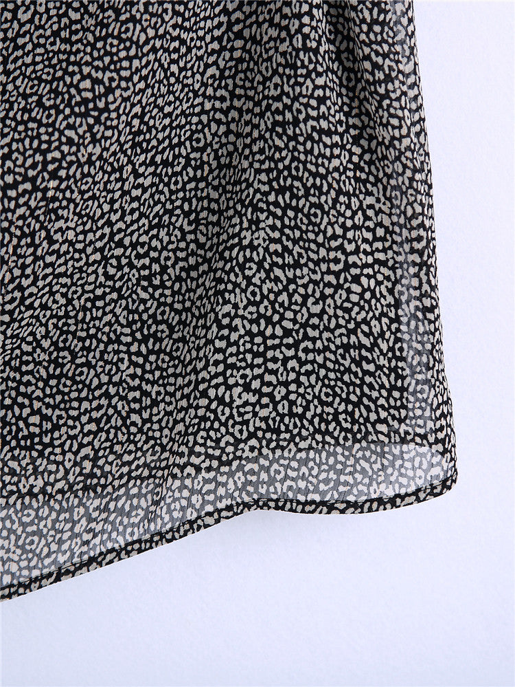 European And American Spring And Summer New Urban Casual Women's Animal Print Belted Skirt