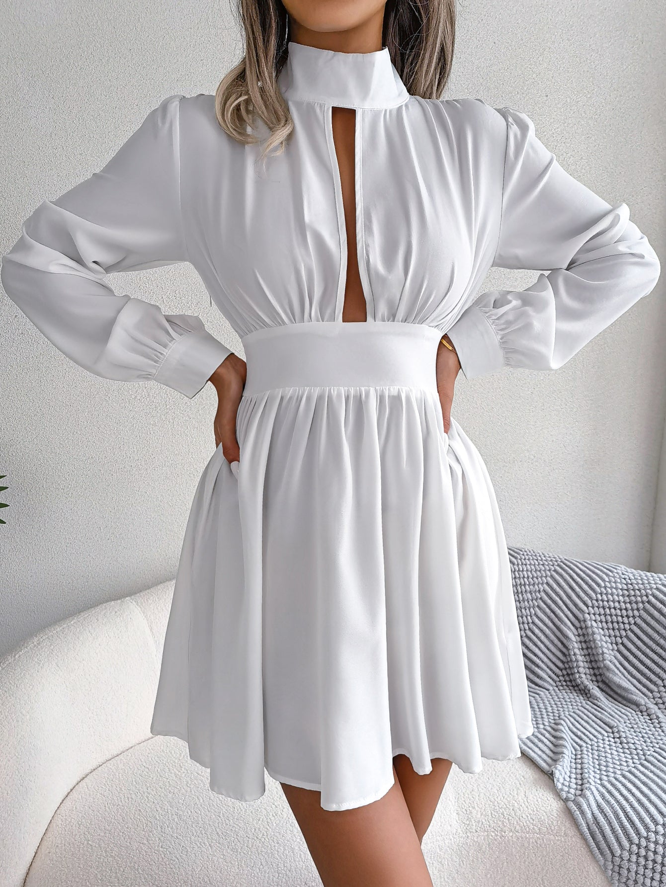 Women Sexy Cutout Tie Waist Flowy Dress