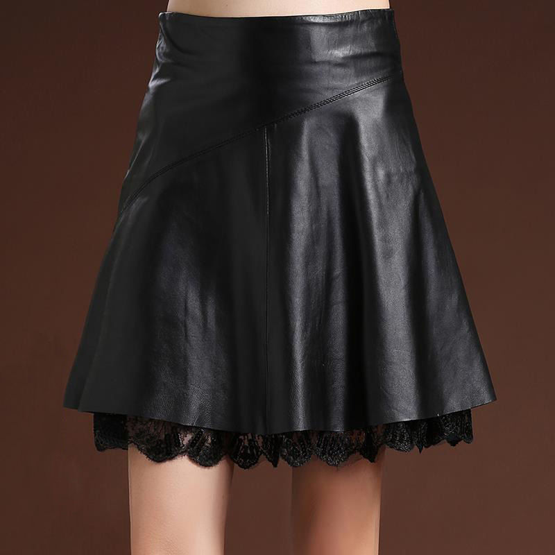 Women's A-line Mid-length Over-the-knee High-waist Pleated Skirt