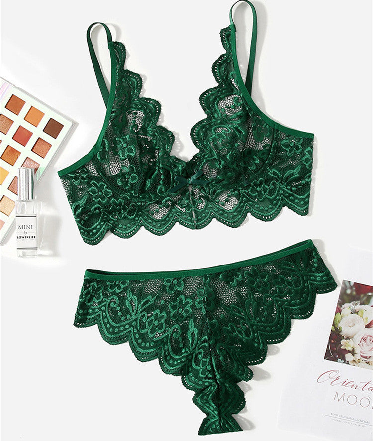 Erotic Lingerie Eyelashes Bra Cute Suit With Steel Ring