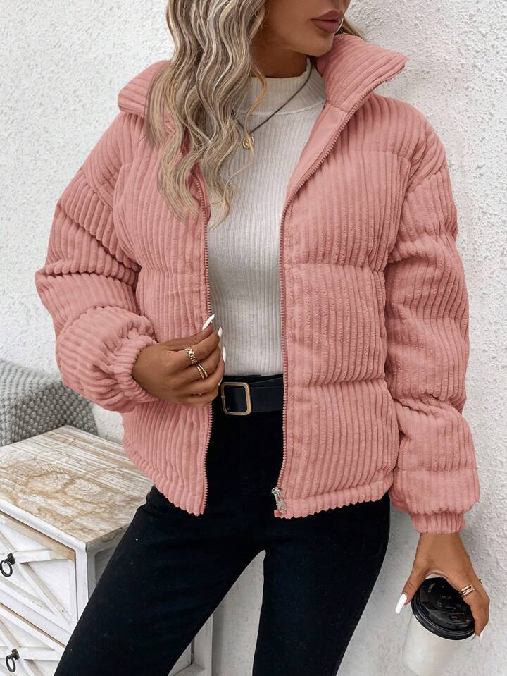 Women's Thickened Plus Size Short Corduroy Cotton Coat Jacket