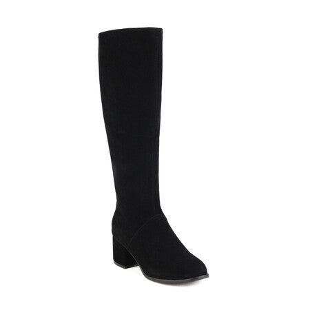 Autumn Winter Matte All-Match Retro Chunky Mid-Heel Womens Boots