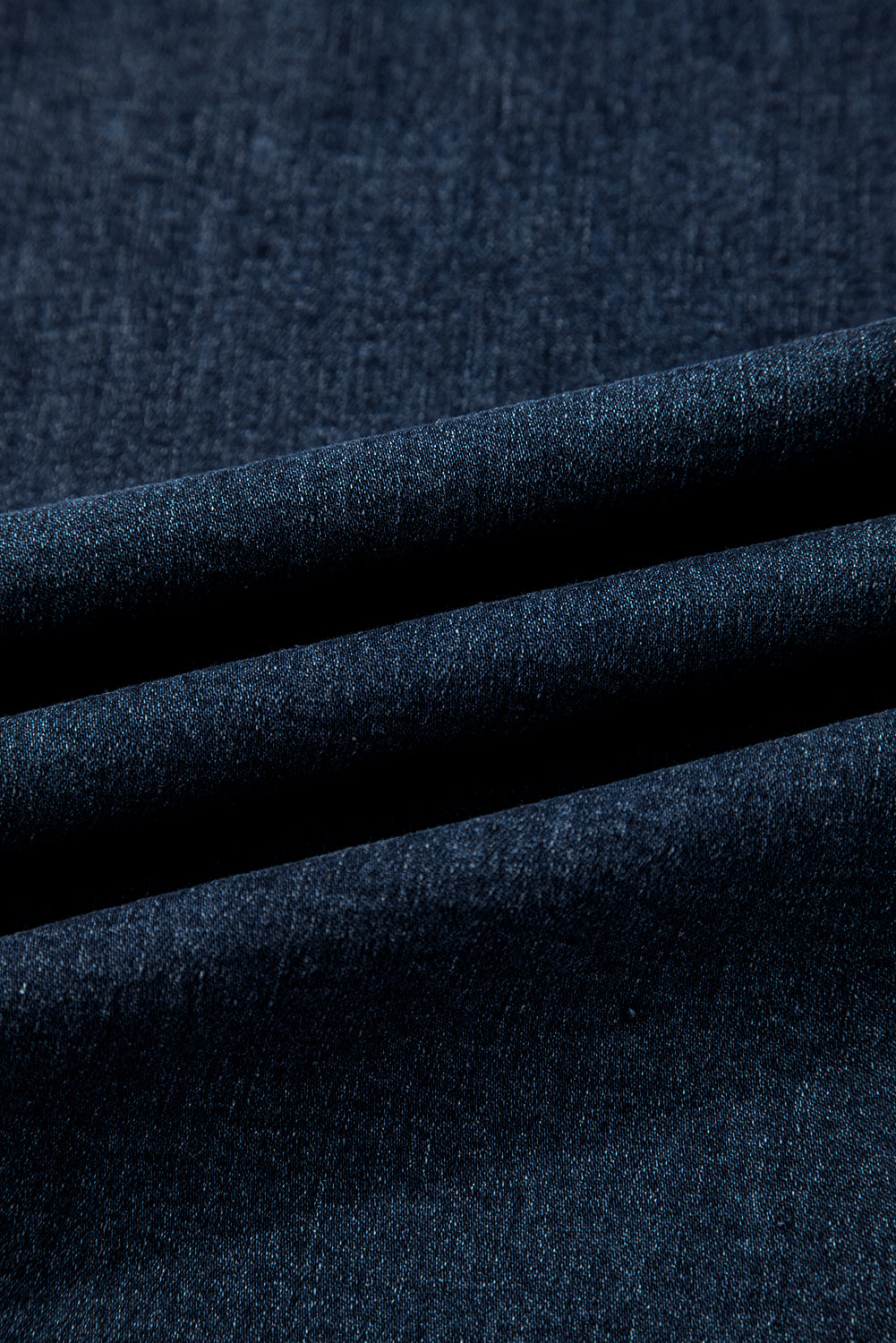 Dirty blue Plus Size Elastic Waist Ruffled Wide Leg Denim Pants