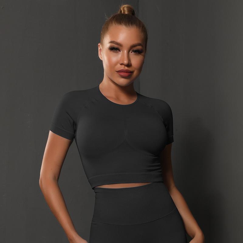 European And American Seamless Knitted Solid Color Chest Top Sports