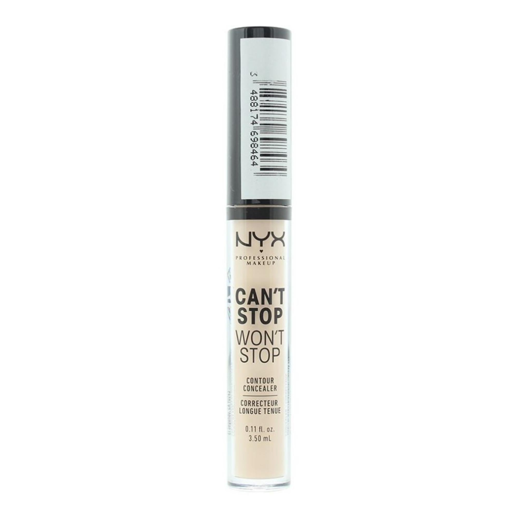 Nyx, Can't Stop Won't Stop, Vegan, Matte, Liquid Concealer, Light Ivory, 3.5 ml