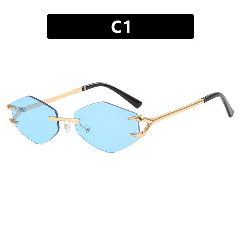 Frameless Hook Polygon Personalized Funny New Casual Hip Hop Trendy Sunglasses