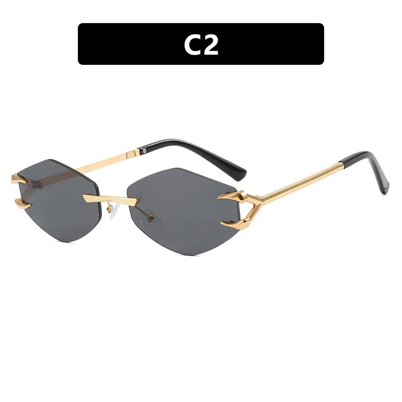 Frameless Hook Polygon Personalized Funny New Casual Hip Hop Trendy Sunglasses