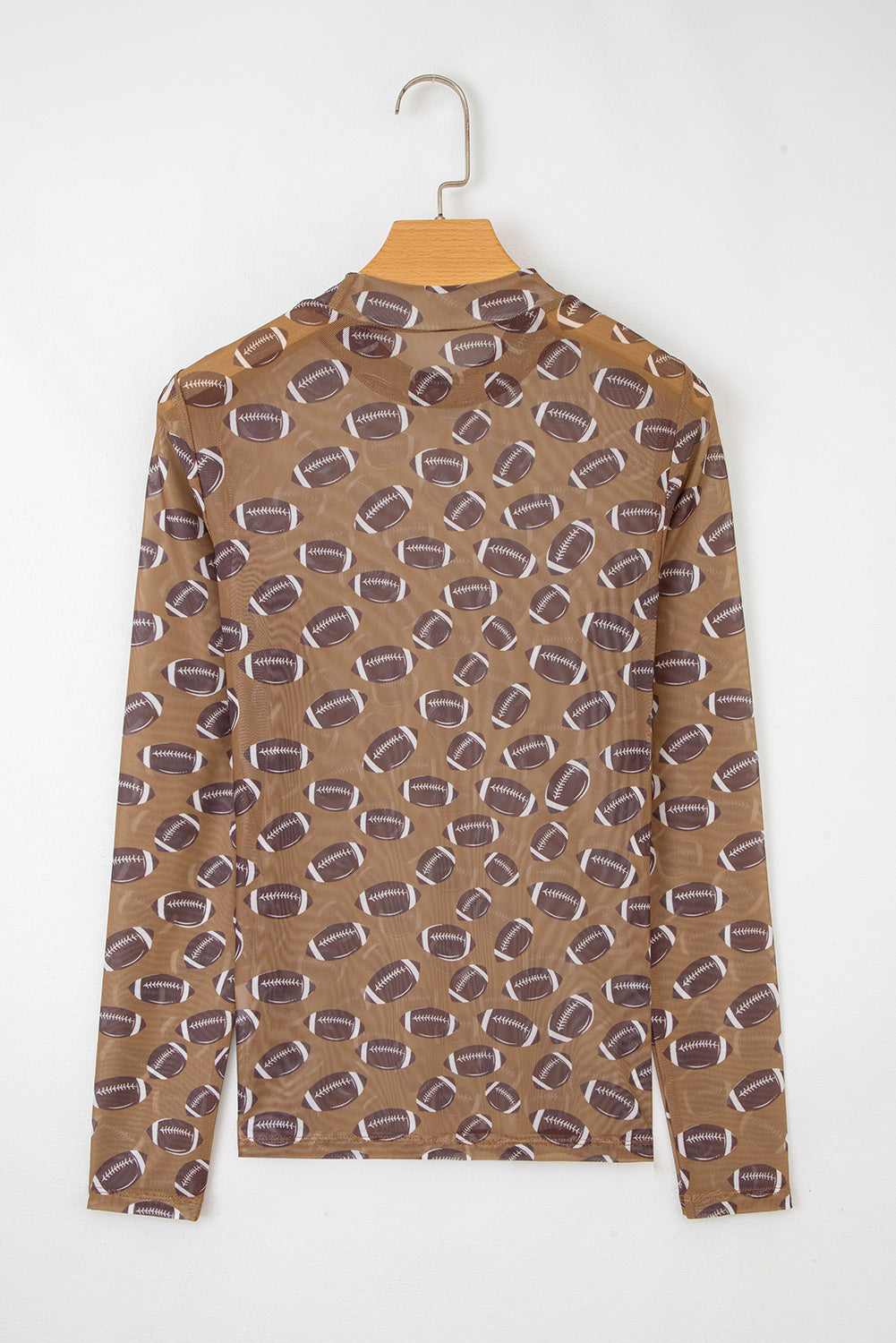 Black Baseball Game Day Sheer Mesh Long Sleeve Top