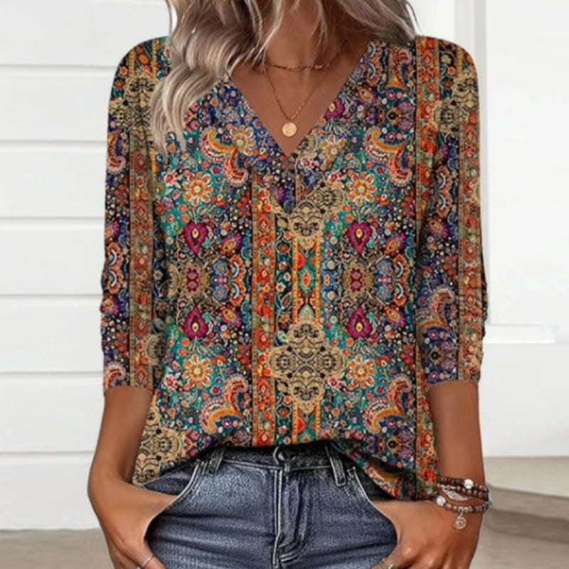 Special V-Neck Long Sleeve Top