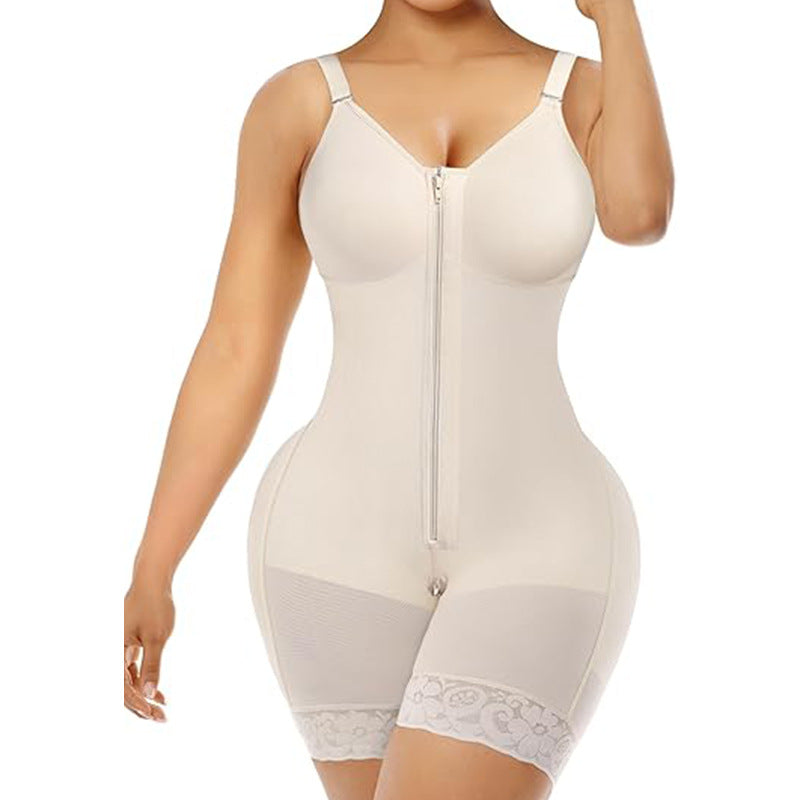 Mesh Bag Chest Corset Leotard Belly Contracting Hip Lifting Crotch Zipper Corset