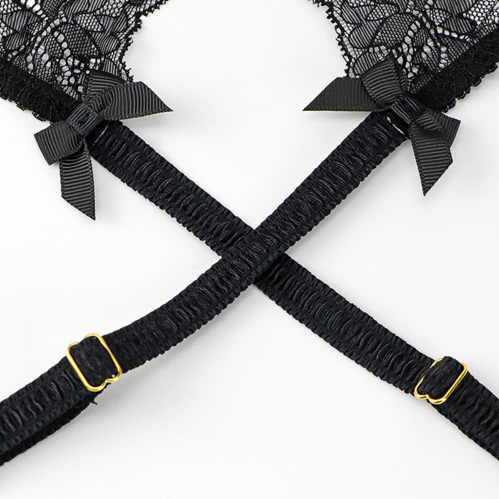 Bow Garter Clip 3 Piece Panty Stockings