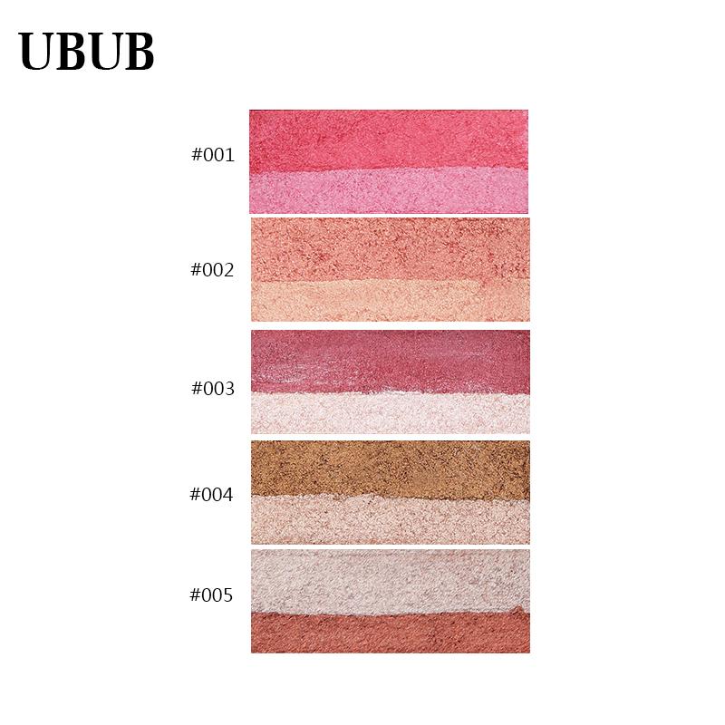 UBUB Professional Double Colors Shimmer Smoky Eyeshadow Shiny High Pigments Waterproof Long Lasting Nude Eye Shadow Palette