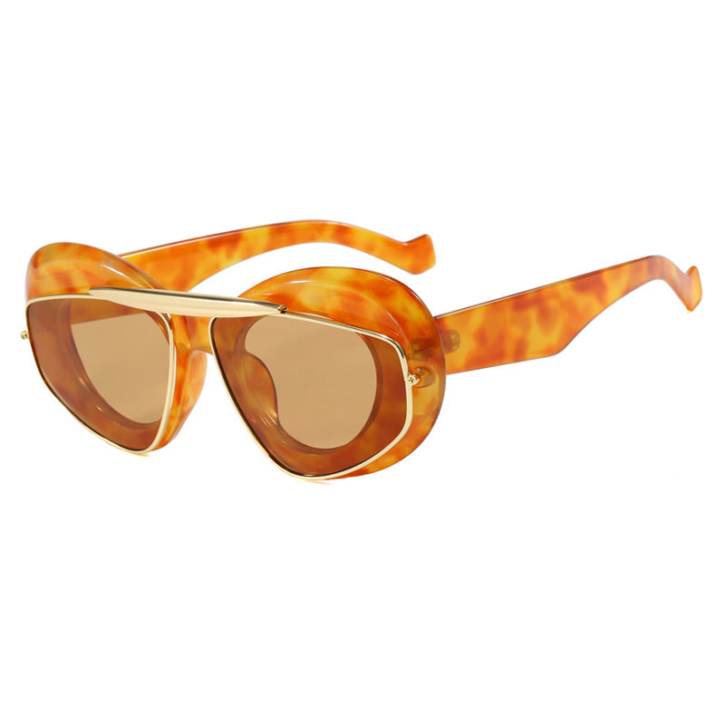 Inflatable bread toad shaped sunglasses, high-end and personalized cat eye sunglasses, internet famous Instagram sunglasses