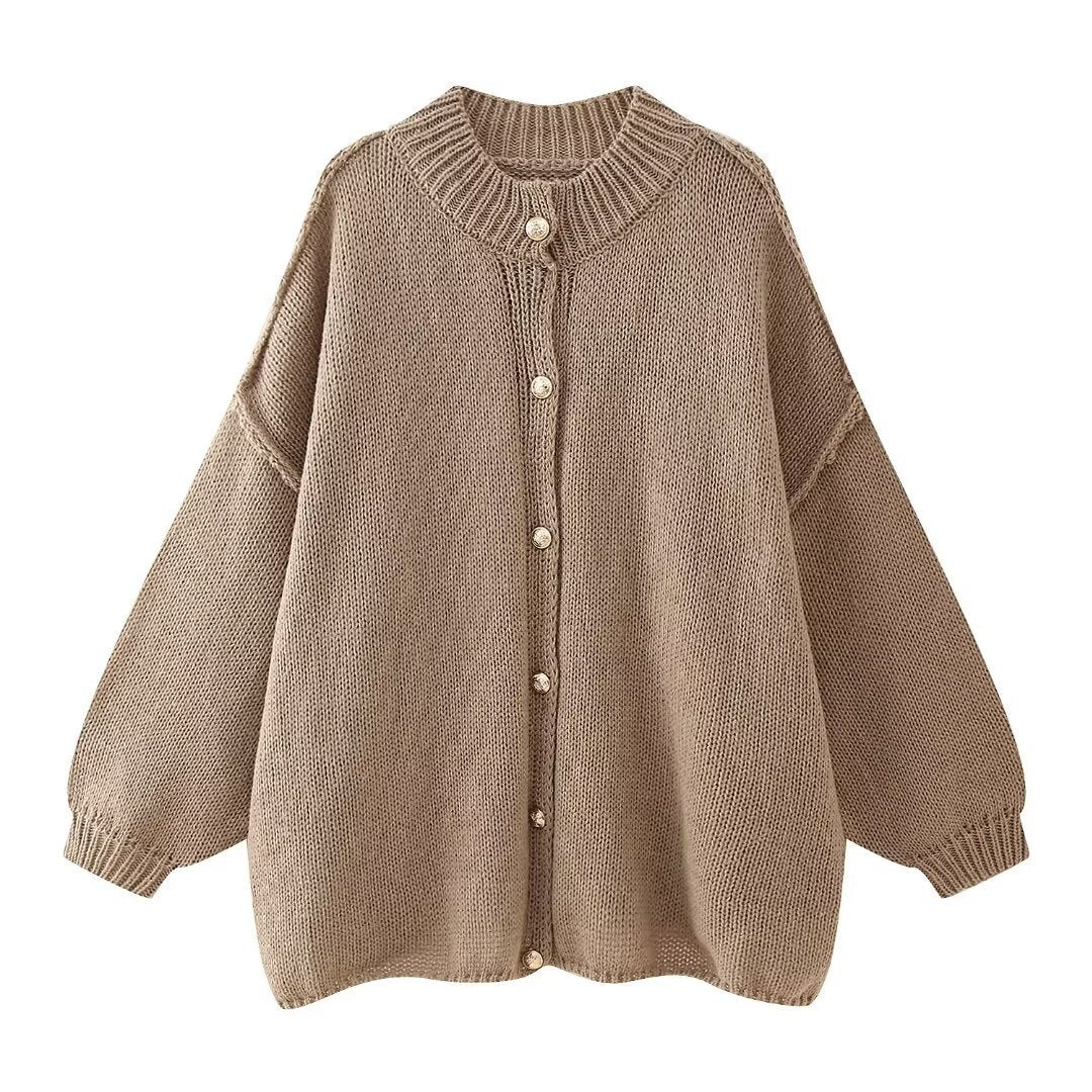 Fastener Decoration Batwing-sleeved Jacket Women's Clothing
