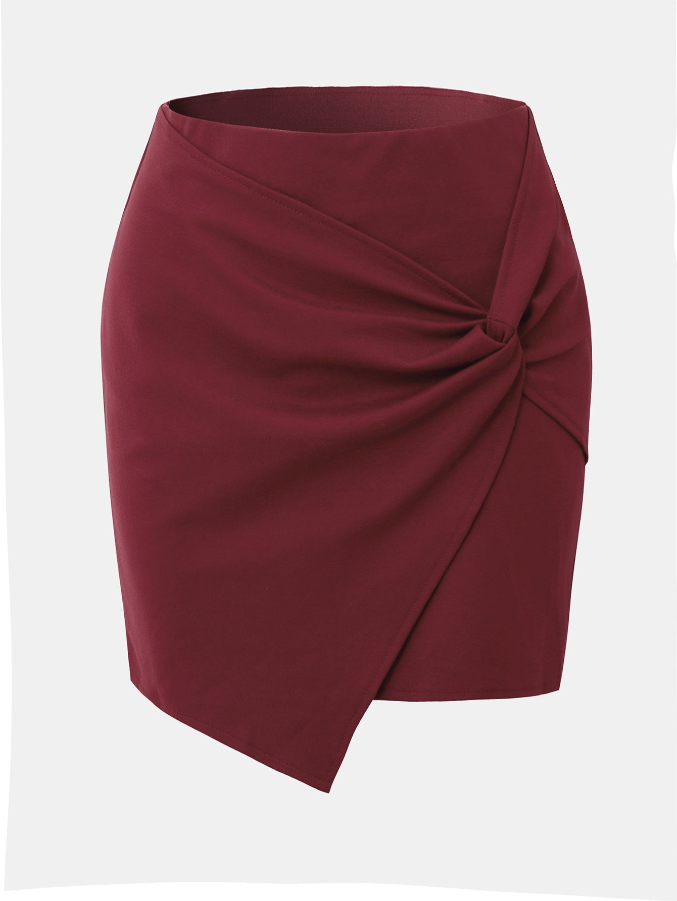 Irregularly Pleated Skirt American Style High Waist With Elastic Waistband