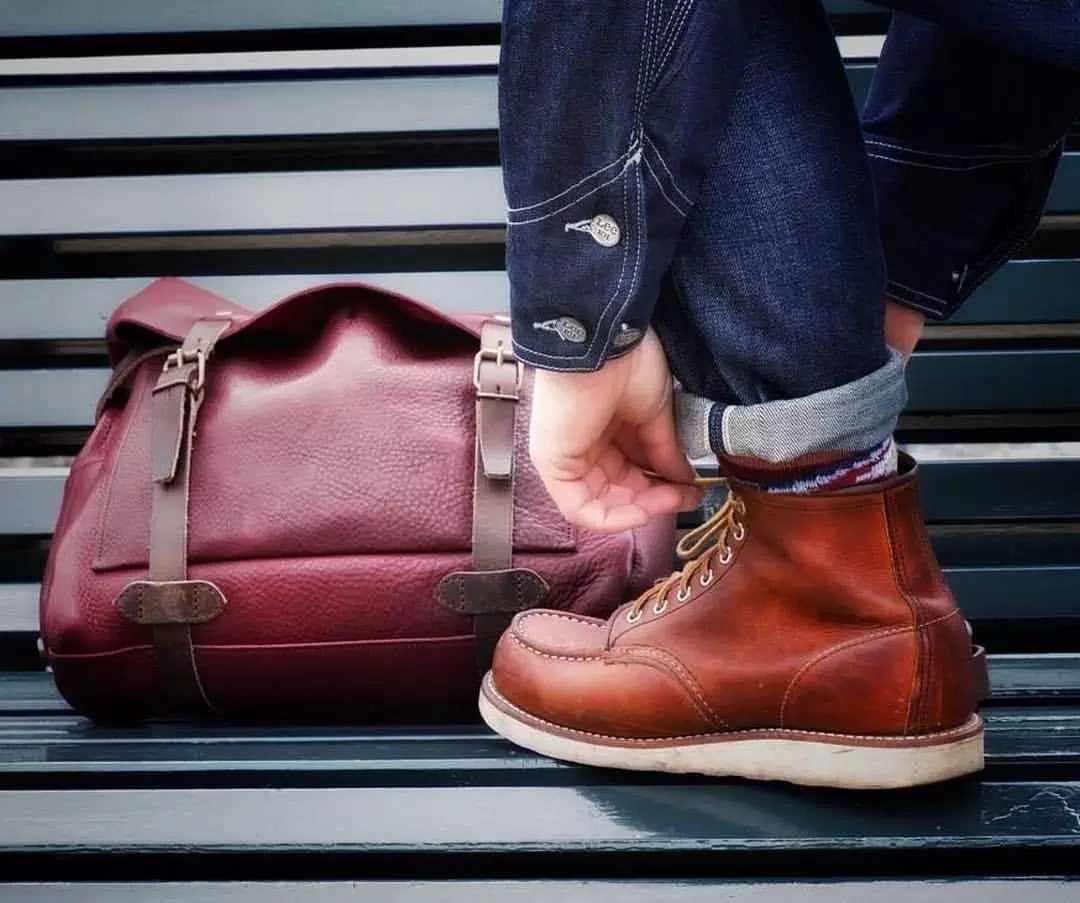 Vegetable Tanned French Messenger Oil Wax Leather Large Capacity Cambridge Bag