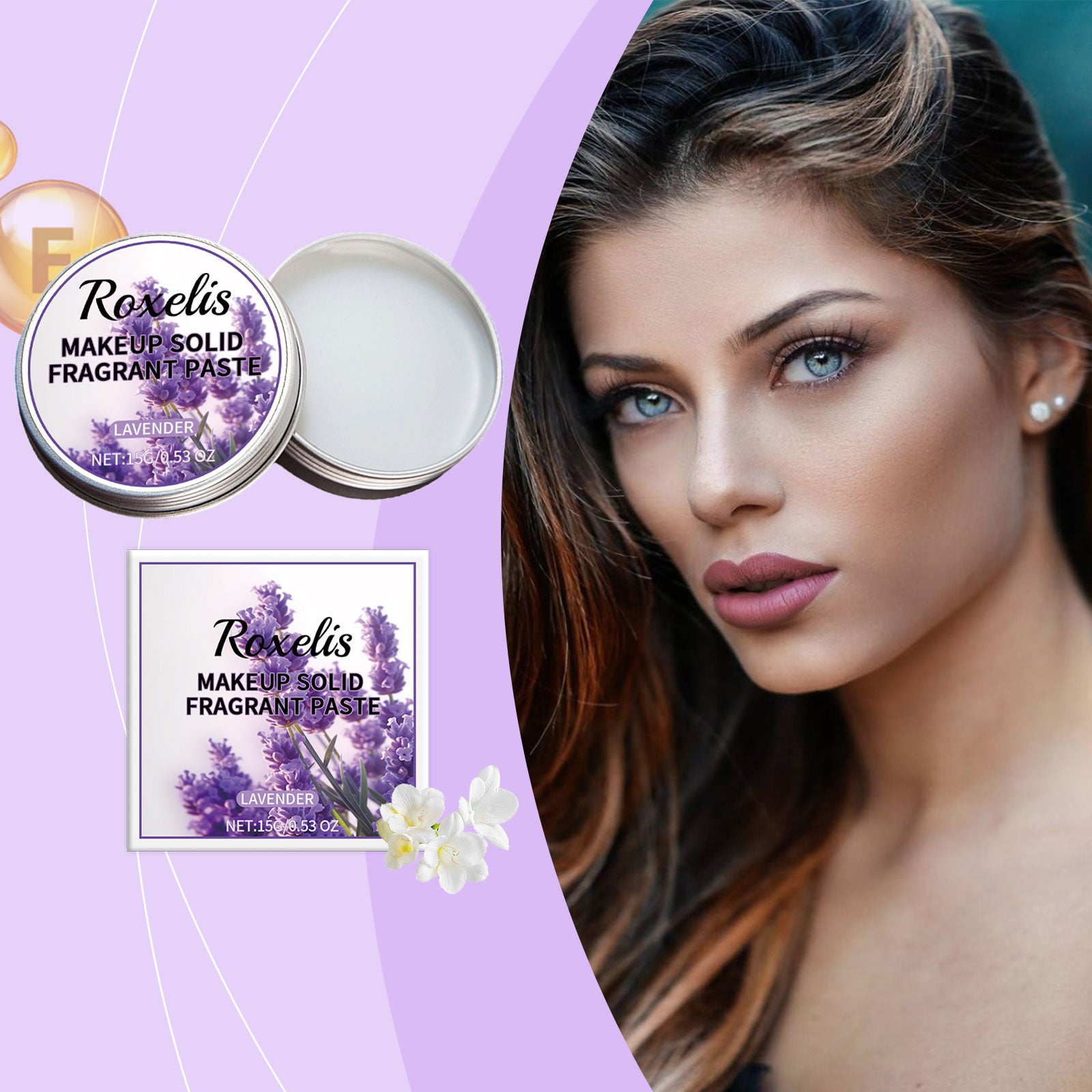Solid Lavender Balm Natural Elegant Wrist Neck Long-Lasting Light Fragrance Refreshing Atmosphere Pocket Balm