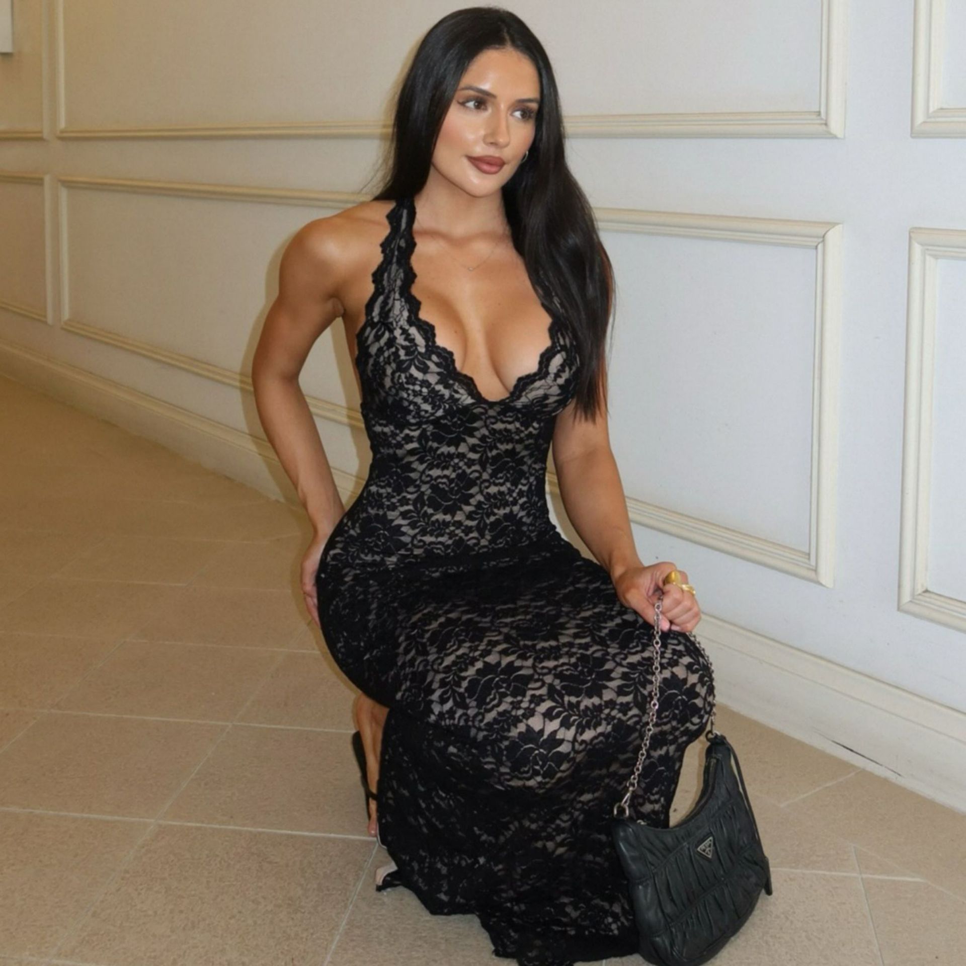 Women's Sleeveless Slit Sexy Sheath Dress