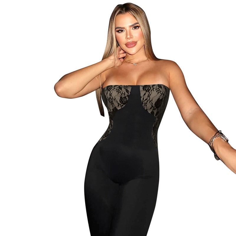 Women's Tube Top Strap Backless Jumpsuit