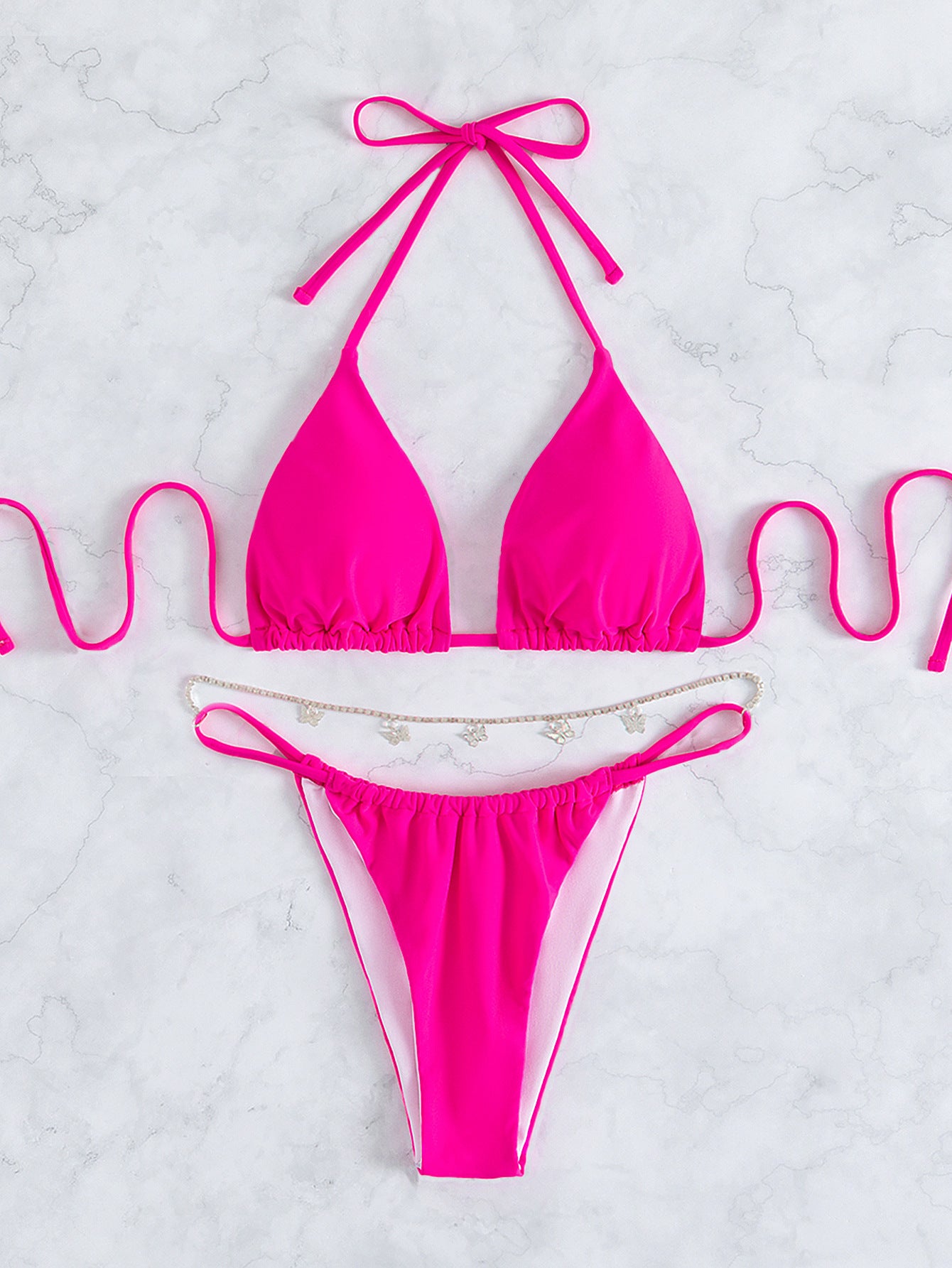 Butterfly Jewelry Lace Up Neck Back Beach Bikini