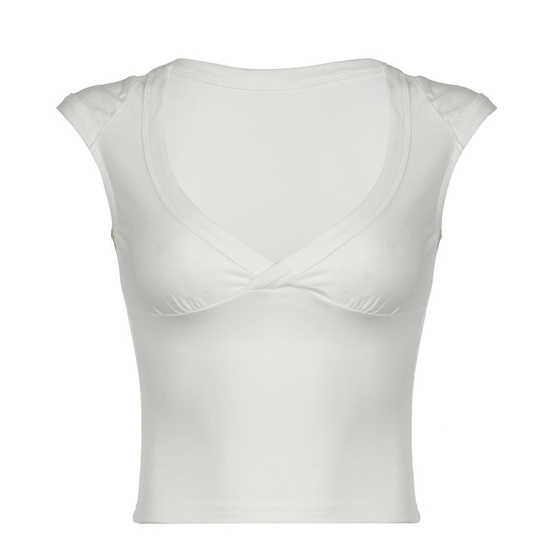 Women's Waist-cinching Figure-flattering Sleeveless T-shirt Top