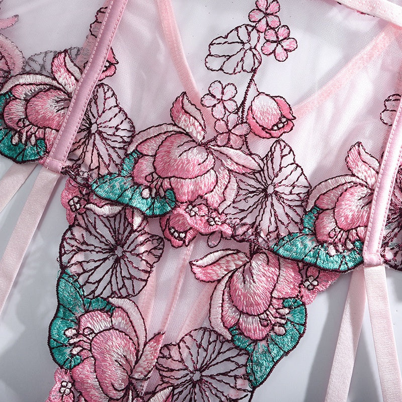 Women's Fashion Temperament Lace Mesh Bodysuit