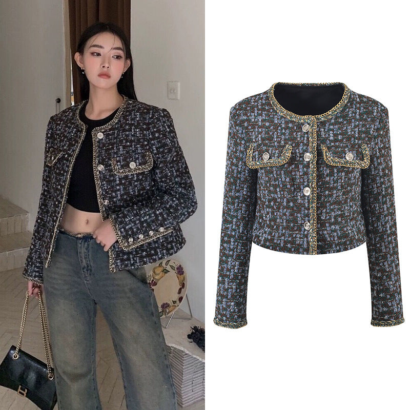 Korean Fashion Winter Jackets for Women Vintage Elegant Pockets Short Wool & Blends Coats