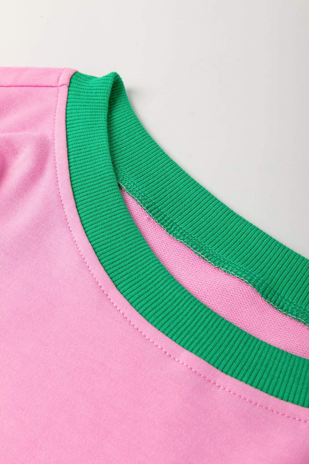 Bonbon Plus Size Contrast Trim T Shirt and Skirt Two Piece Set