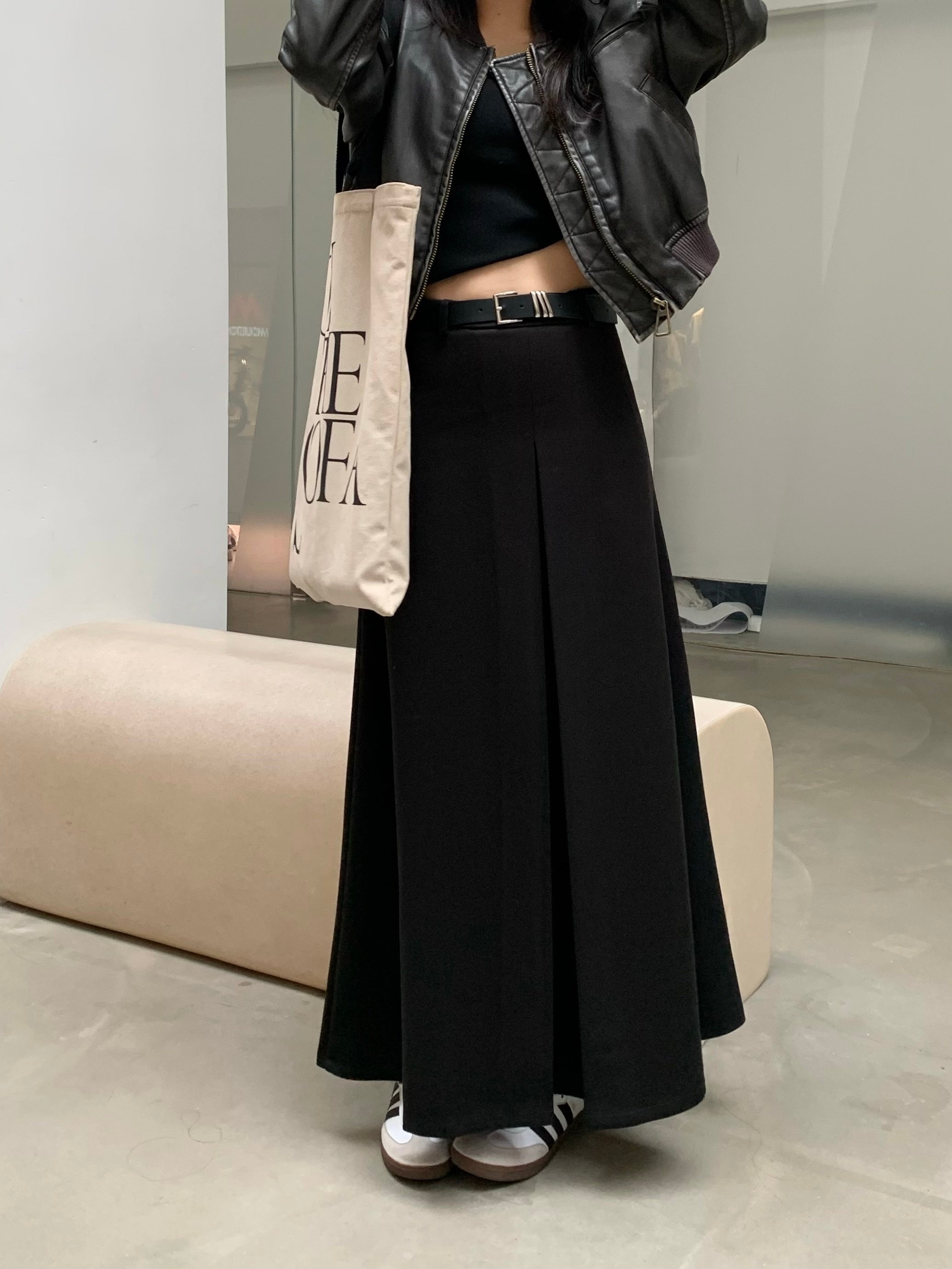 Thickened, Sanded Fabric Textured Skirt Autumn