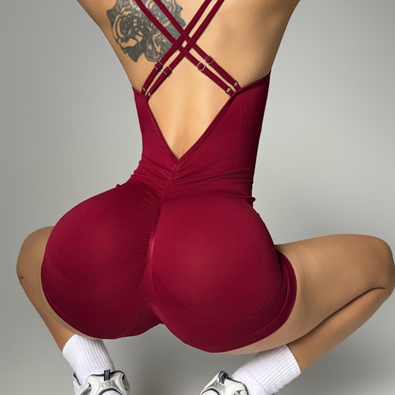 Beauty Back One-piece Peach Hip Shorts