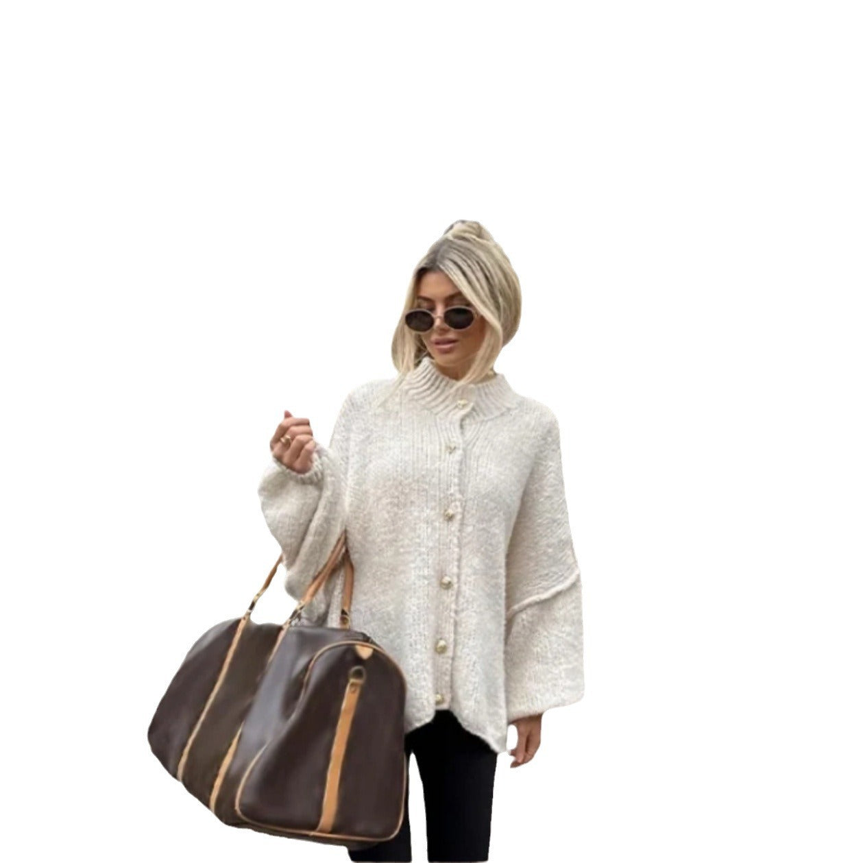 Women's Fashion Solid Color Casual Sweater Cardigan