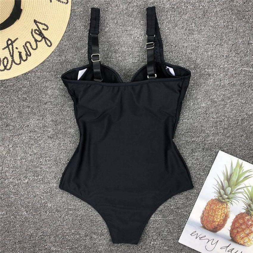 Sexy Push Up Bodysuit Steel one piece swimsuit Butt Lifter swim suit women Swimwear Shaper Bathing suit female Monokini Black