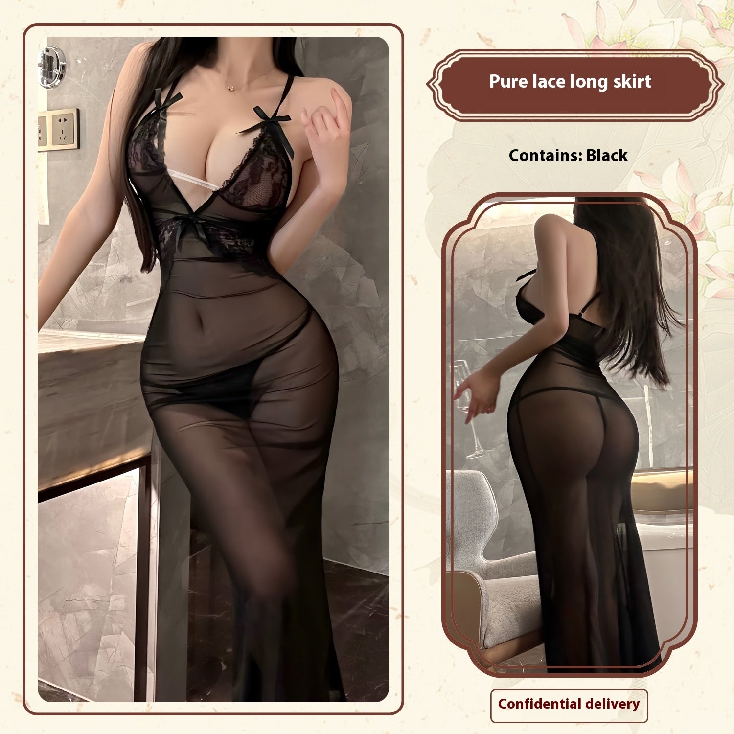 Sexy Lingerie Lace Mesh Enchanting Transparent Dress Sexy