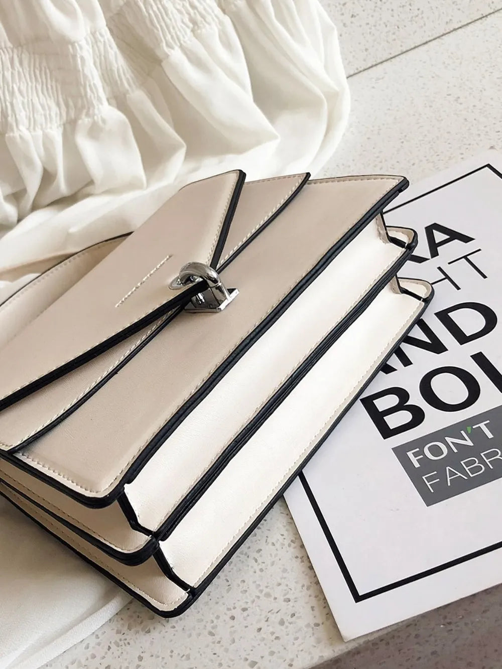 Chain PU Leather Detachable Shoulder Strap Handbag