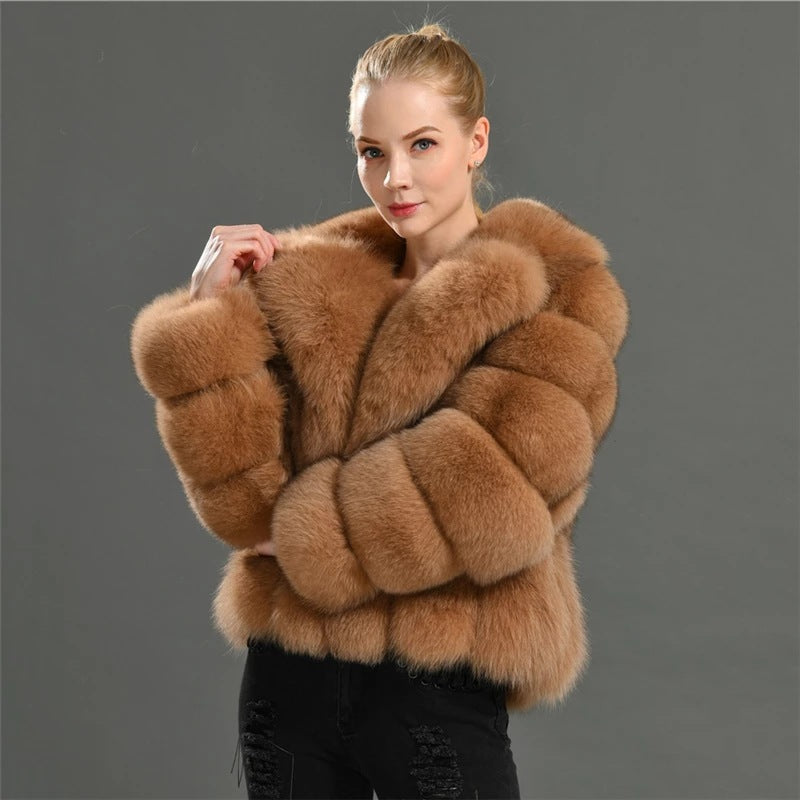 Coat Imitation Fox Fur Women's Clothing