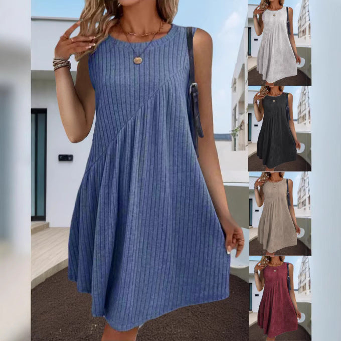 Irregularly Brushed Solid-Color Sleeveless Jumpsuit For Women