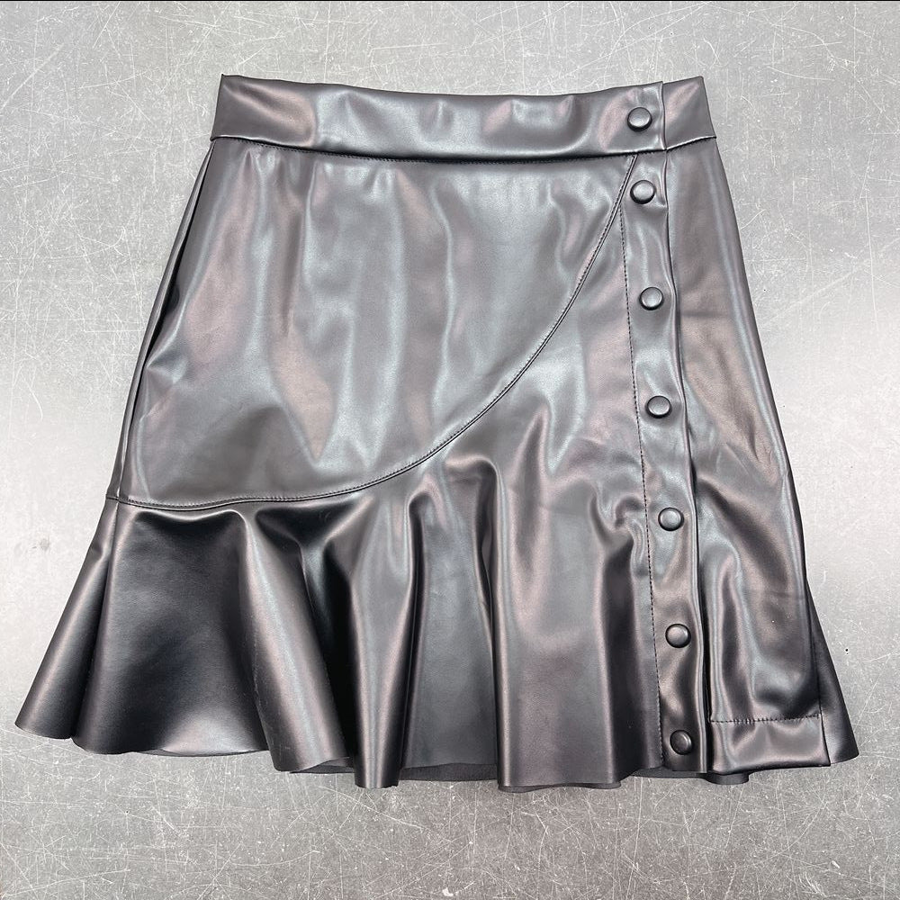 Versatile Asymmetrical Leather Skirt