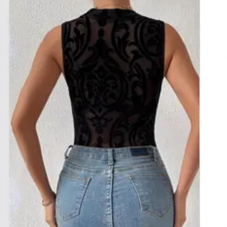 Womens Sexy Geometric-Print Jumpsuit