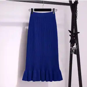 Ruffled High Waisted Flattering Mermaid Skirt