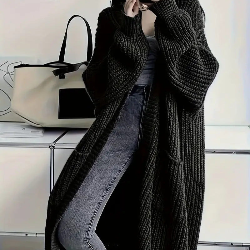 Long Sweater Coat Loose Long-sleeved Knitted Cardigan