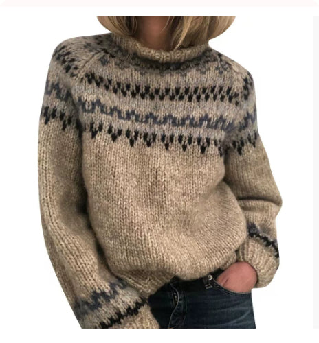 Turtleneck Loose Multicolor Fashion Pullover Sweater