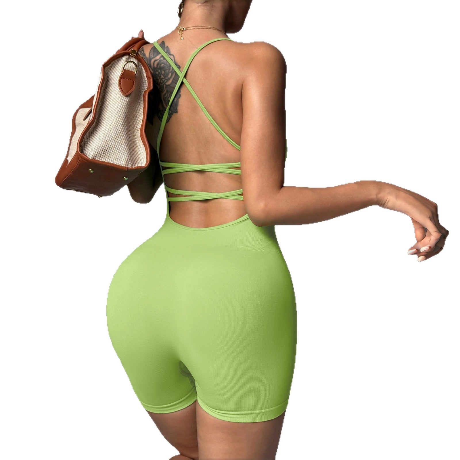 Back-cross Breathable Casual Sports Shapewear Jumpsuit