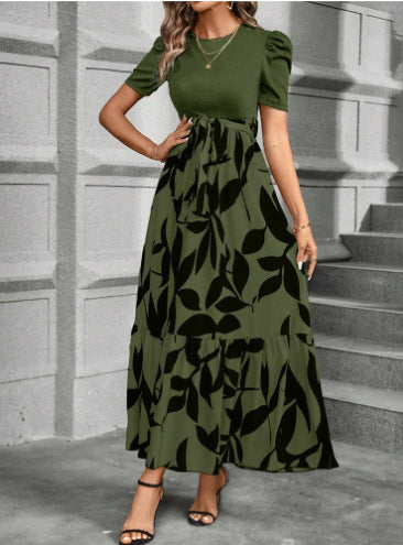 Womens SpringSummer Bestseller Floral Print Crew Neck Dress