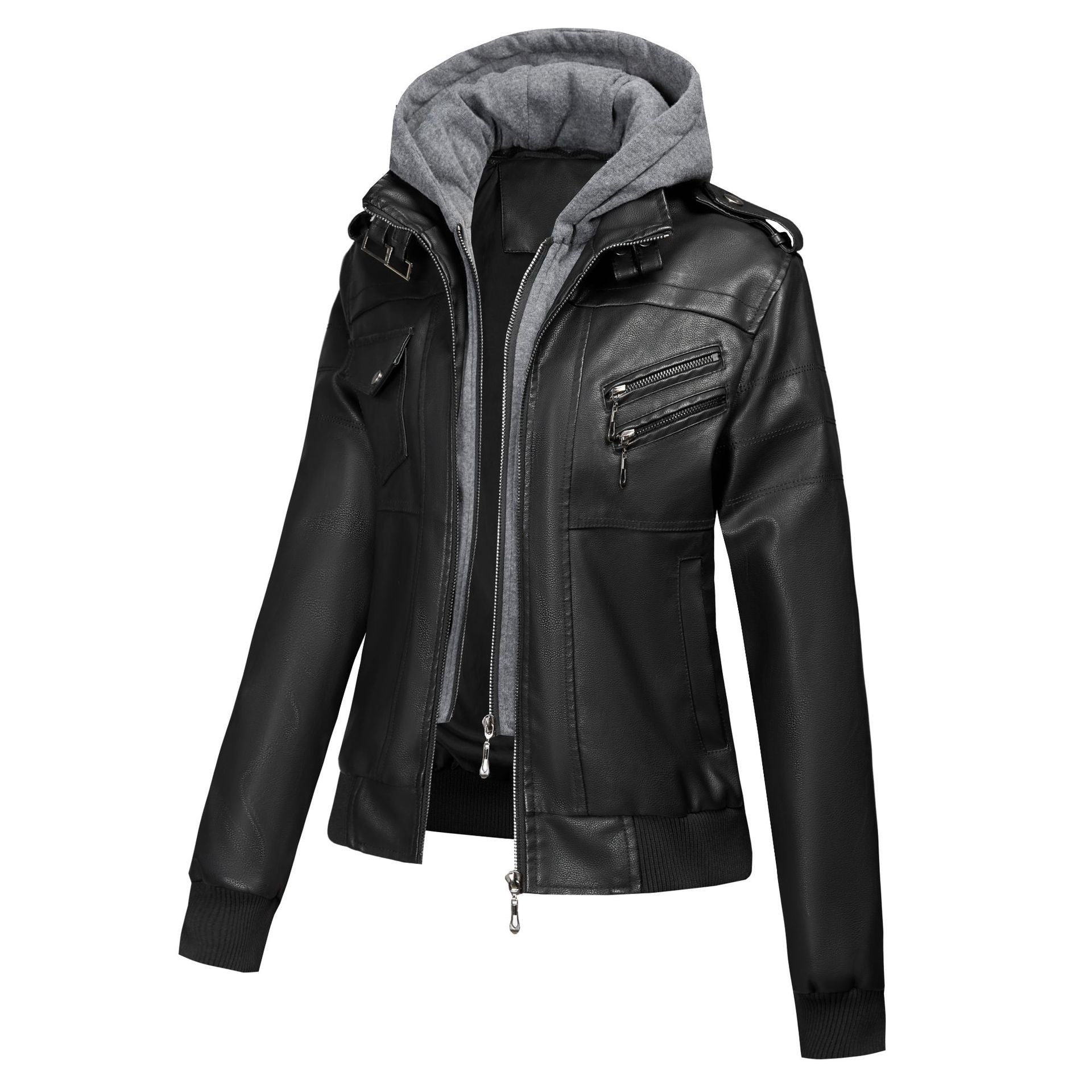 Large Size Women's Artificial Leather Women's Motorcycle Jacket American Style