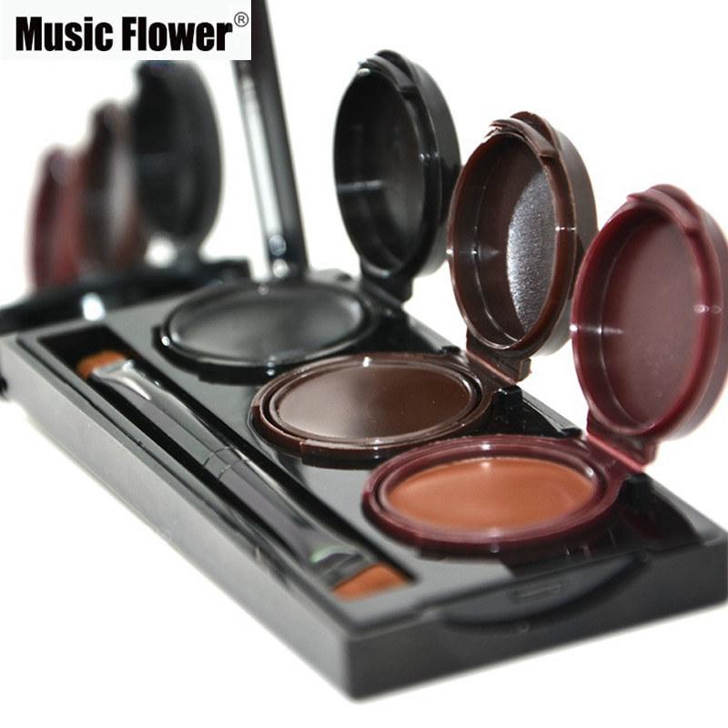 Music Flower Brand Makeup Eyeliner Gel & Eyebrow Powder Palette Waterproof Lasting Smudgeproof Cosmetics Eye Brow Enhancers